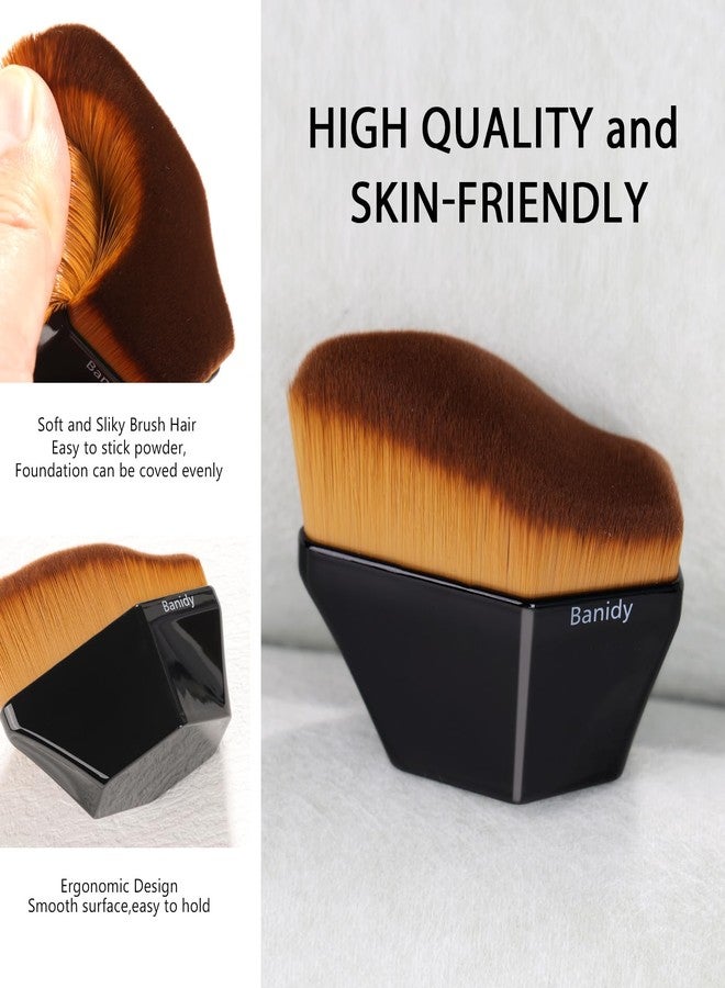 Banidy Premium Foundation Brush, Beauty Blender Brushes for Blending Liquid Hexagon Face Blush Liquid Powder Foundation Brush with Protective Case - Image 3